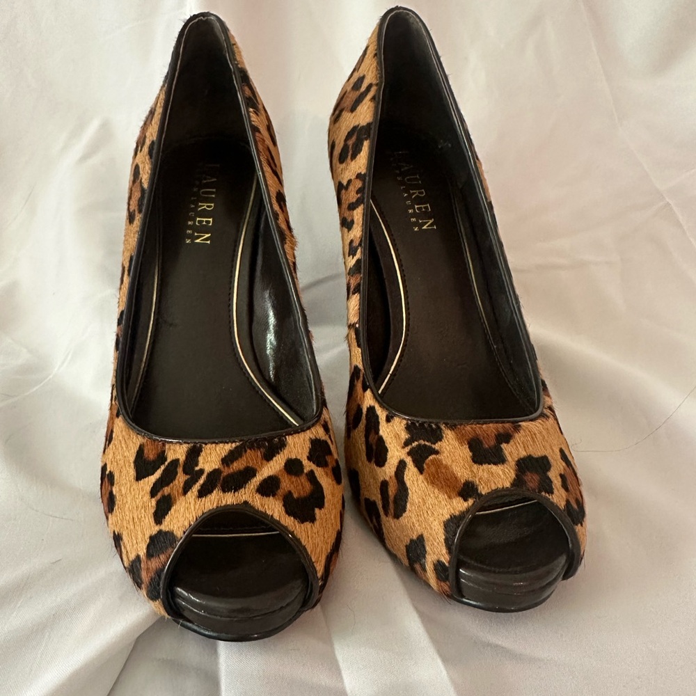 Lauren Ralph Lauren Leopard Peep-Toe Pumps - Leopard